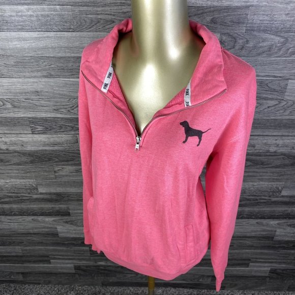 PINK VICTORIA'S SECRET Graphic Hot Pink Pullover Sweatshirt Women's Size Small - Picture 1 of 11